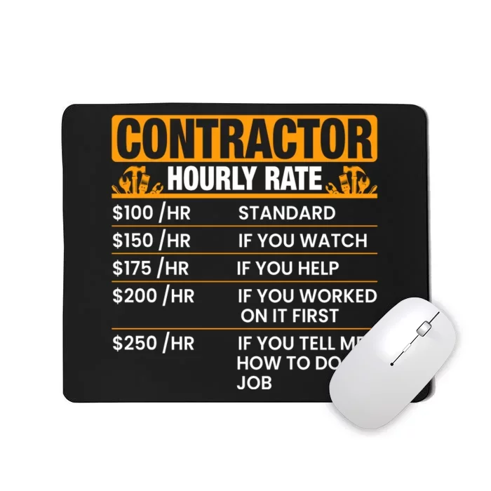 Labor Day Contractor Hourly Rate Graphic Mousepad