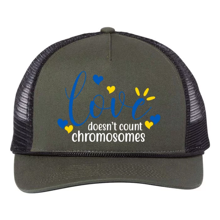 Love Doesnt Count Chromosome Down Syndrome Retro Rope Trucker Hat Cap