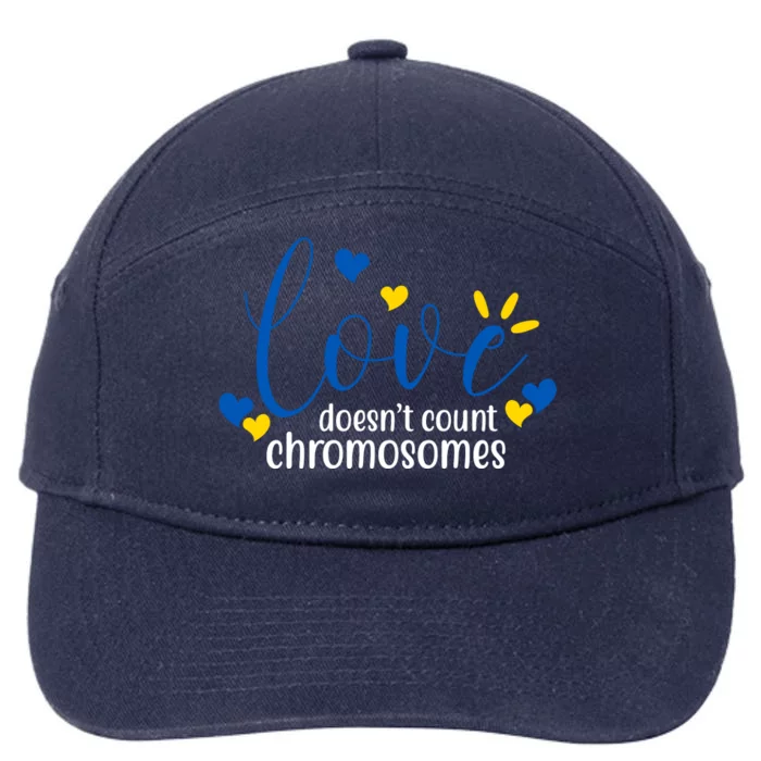 Love Doesnt Count Chromosome Down Syndrome 7-Panel Snapback Hat