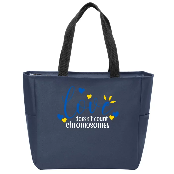 Love Doesnt Count Chromosome Down Syndrome Zip Tote Bag