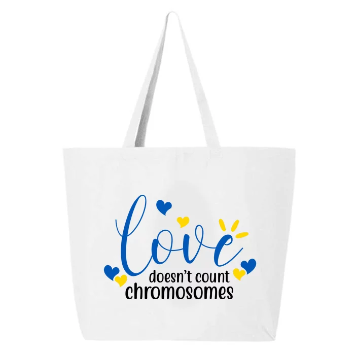 Love Doesnt Count Chromosome Down Syndrome 25L Jumbo Tote