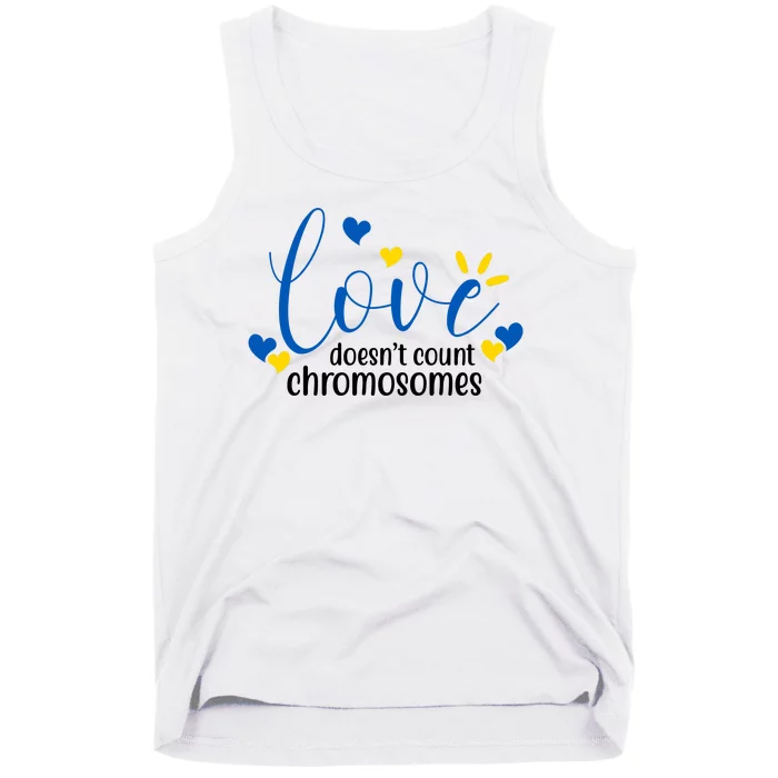 Love Doesnt Count Chromosome Down Syndrome Tank Top