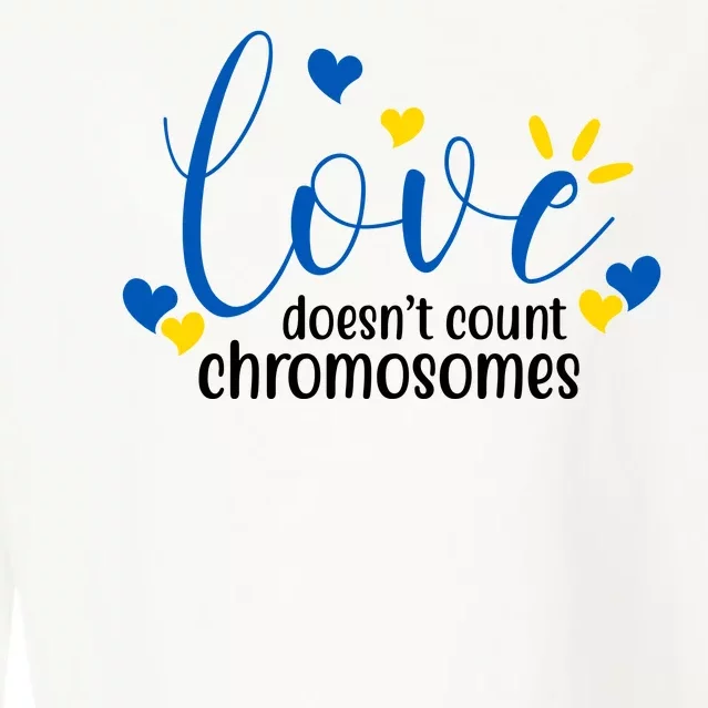 Love Doesnt Count Chromosome Down Syndrome Cropped Pullover Crew