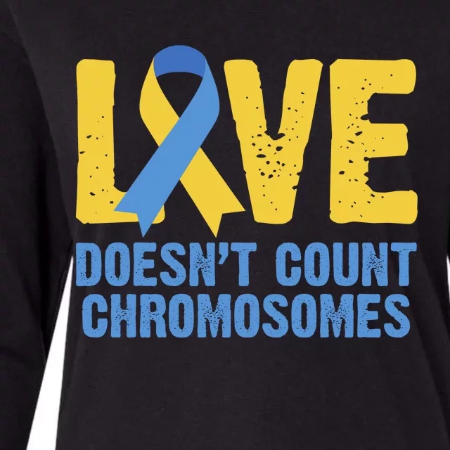 Love Doesn't Count Chromosomes Down Syndrome Womens Cotton Relaxed Long Sleeve T-Shirt