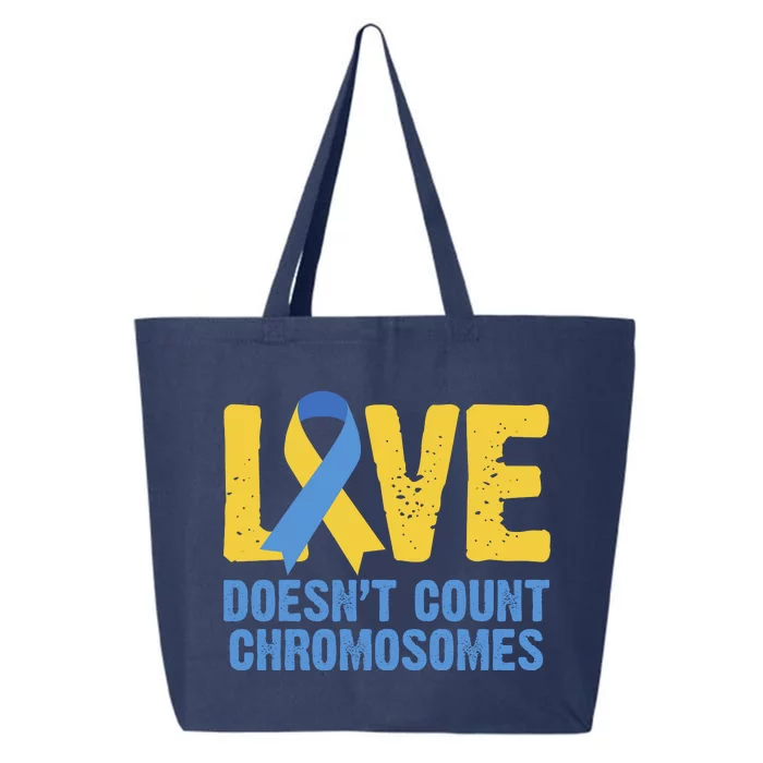 Love Doesn't Count Chromosomes Down Syndrome 25L Jumbo Tote