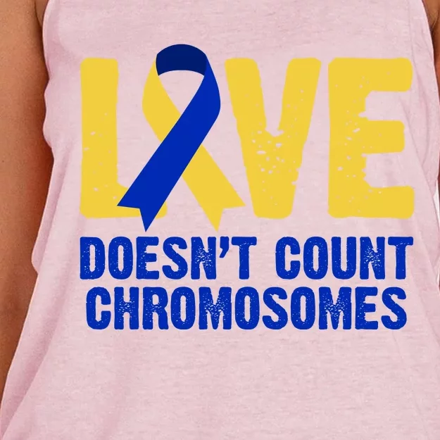 Love Doesn't Count Chromosomes Down Syndrome Women's Knotted Racerback Tank