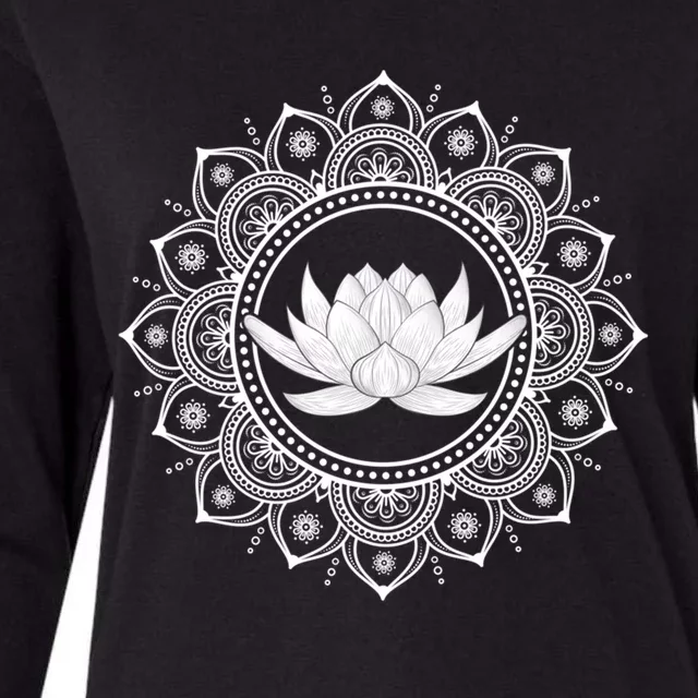 Lotus Dala Circle Pure Yoga Meditation Gift Womens Cotton Relaxed Long Sleeve T-Shirt