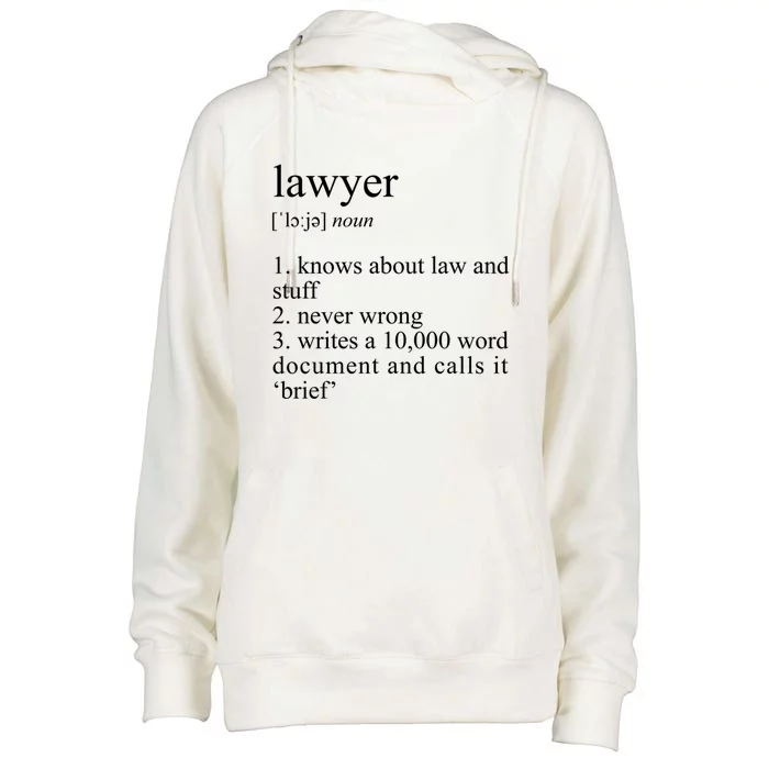 Lawyer Definition Cool Gift Funny Law School Meaningful Gift Womens Funnel Neck Pullover Hood