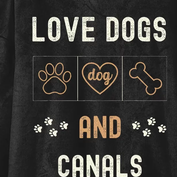 Love Dogs Canals Dog Owners Walker Narrowboat Hooded Wearable Blanket