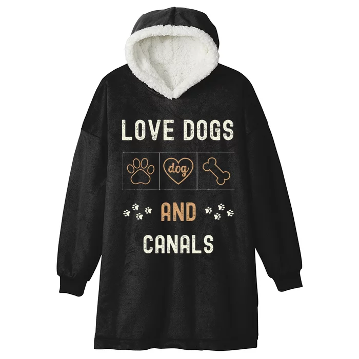 Love Dogs Canals Dog Owners Walker Narrowboat Hooded Wearable Blanket