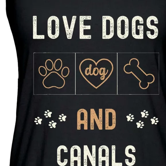 Love Dogs Canals Dog Owners Walker Narrowboat Ladies Essential Flowy Tank