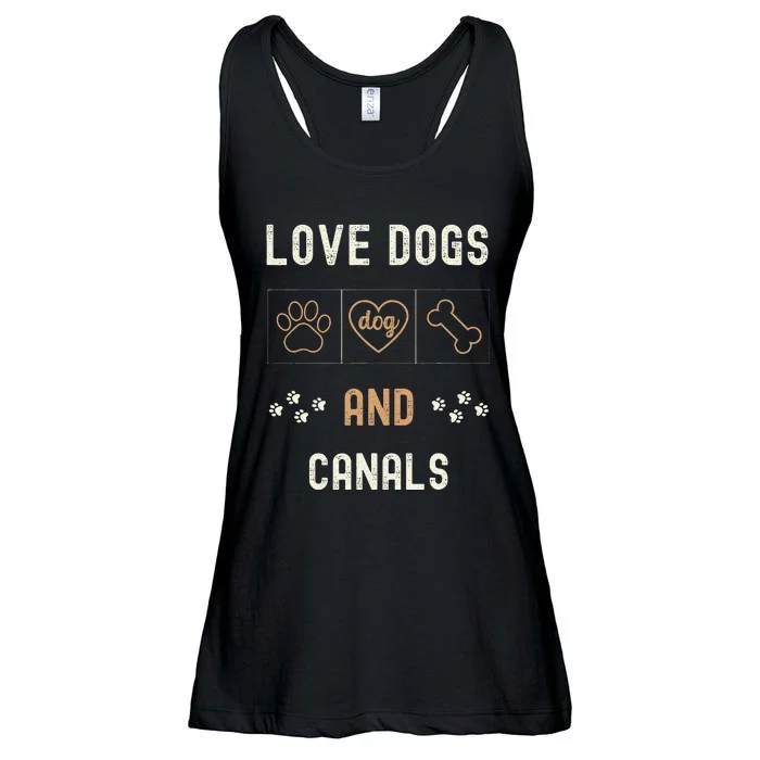 Love Dogs Canals Dog Owners Walker Narrowboat Ladies Essential Flowy Tank