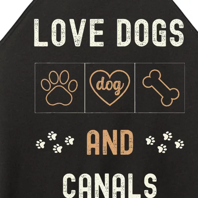 Love Dogs Canals Dog Owners Walker Narrowboat Women’s Perfect Tri Rocker Tank