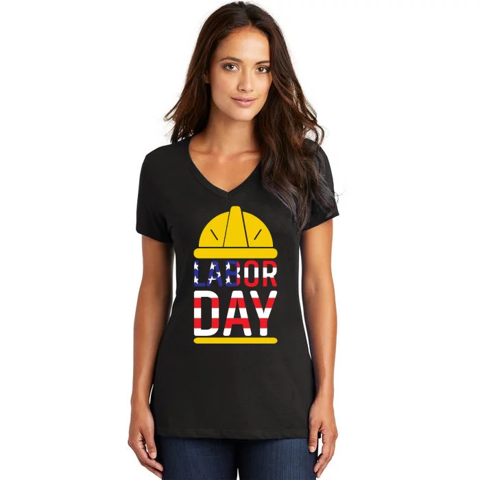 Labor Day Celebration Graphic Women's V-Neck T-Shirt