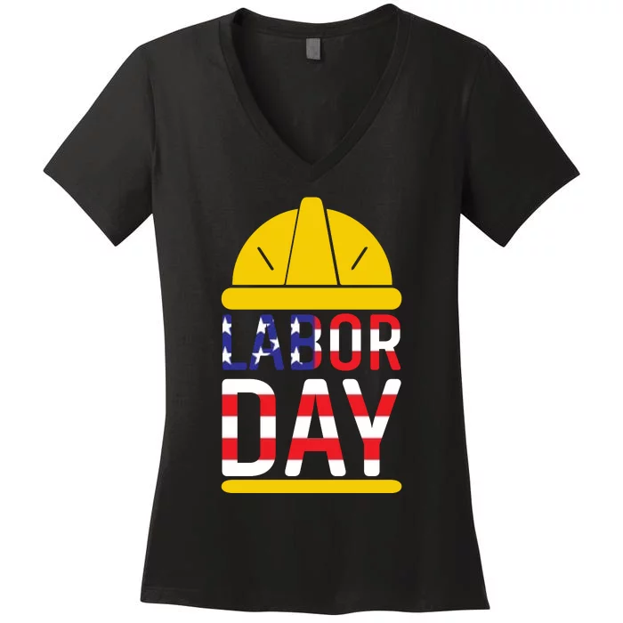 Labor Day Celebration Graphic Women's V-Neck T-Shirt