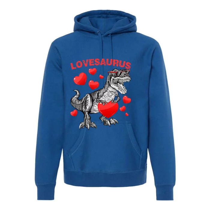 Lovesaurus Dino Dinosaur Valentines Day Gift Premium Hoodie