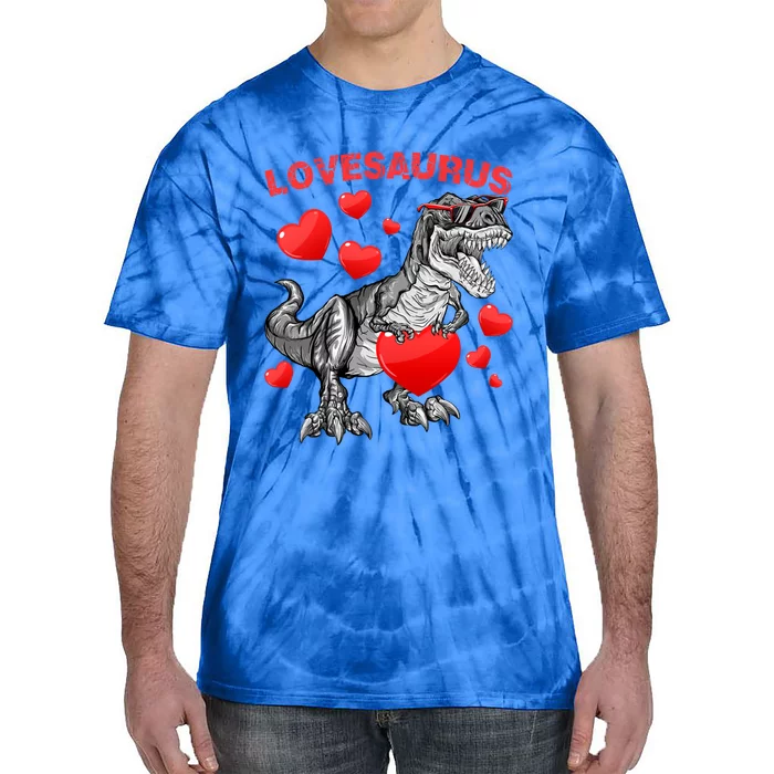 Lovesaurus Dino Dinosaur Valentines Day Gift Tie-Dye T-Shirt