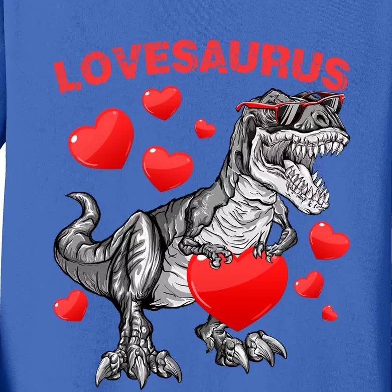 Lovesaurus Dino Dinosaur Valentines Day Gift Kids Long Sleeve Shirt