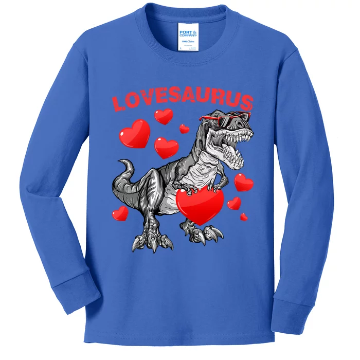 Lovesaurus Dino Dinosaur Valentines Day Gift Kids Long Sleeve Shirt