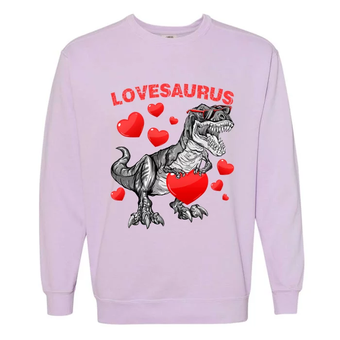 Lovesaurus Dino Dinosaur Valentines Day Gift Garment-Dyed Sweatshirt