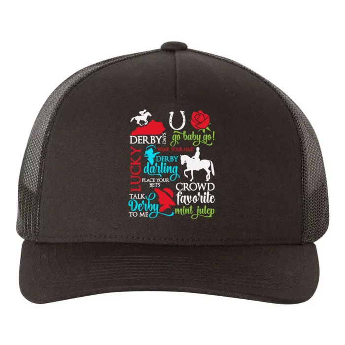 Lucky Derby Darling Horse Race Horsing Yupoong Adult 5-Panel Trucker Hat