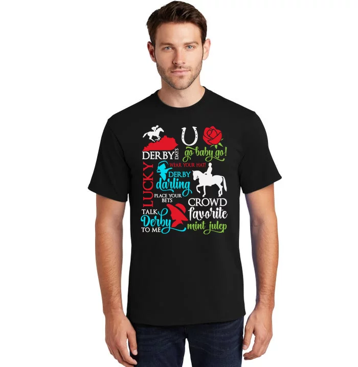 Lucky Derby Darling Horse Race Horsing Tall T-Shirt