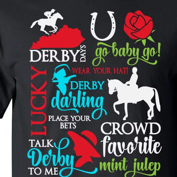 Lucky Derby Darling Horse Race Horsing Tall T-Shirt