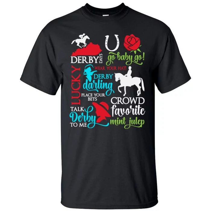 Lucky Derby Darling Horse Race Horsing Tall T-Shirt