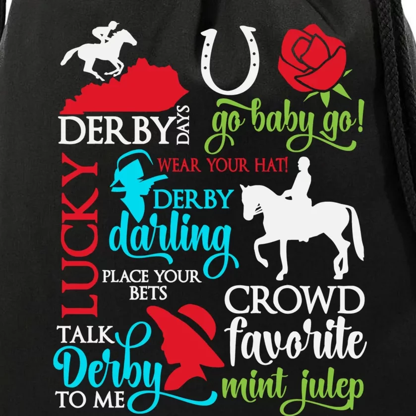 Lucky Derby Darling Horse Race Horsing Drawstring Bag