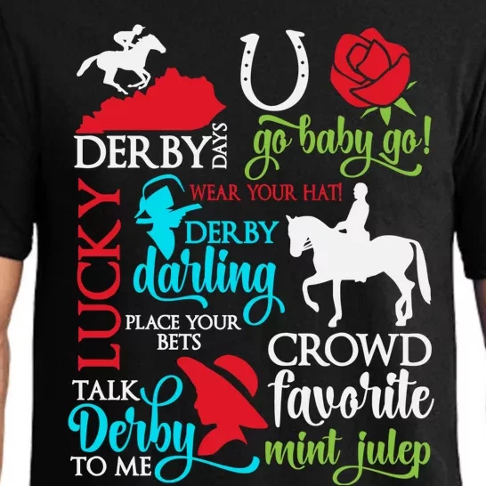 Lucky Derby Darling Horse Race Horsing Pajama Set