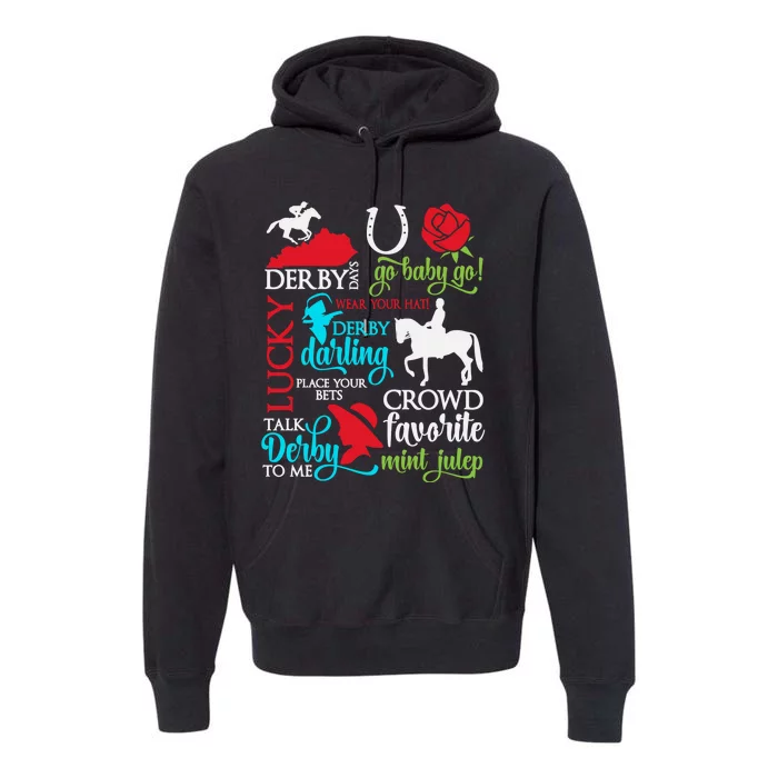 Lucky Derby Darling Horse Race Horsing Premium Hoodie