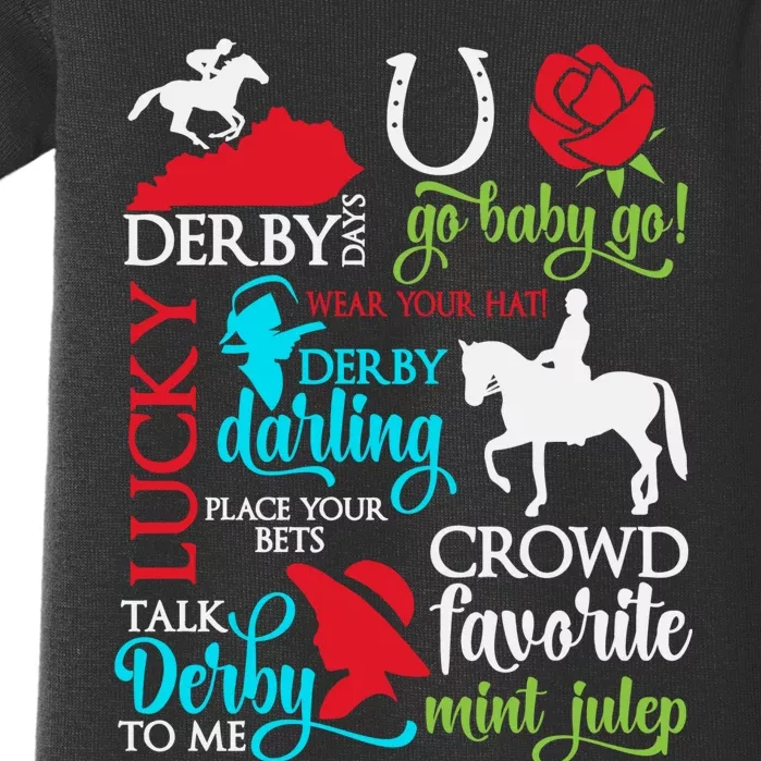 Lucky Derby Darling Horse Race Horsing Baby Bodysuit