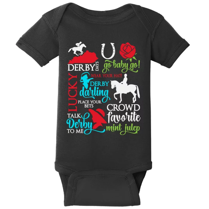 Lucky Derby Darling Horse Race Horsing Baby Bodysuit