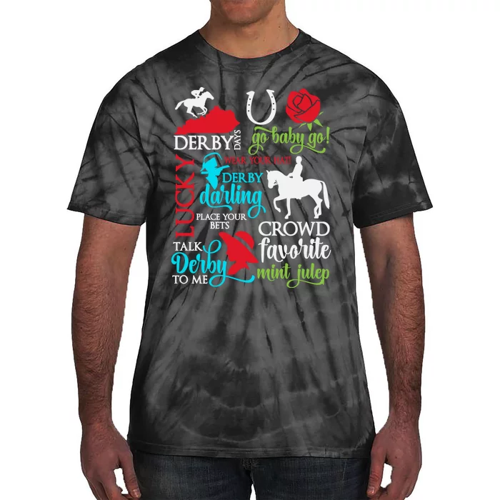 Lucky Derby Darling Horse Race Horsing Tie-Dye T-Shirt