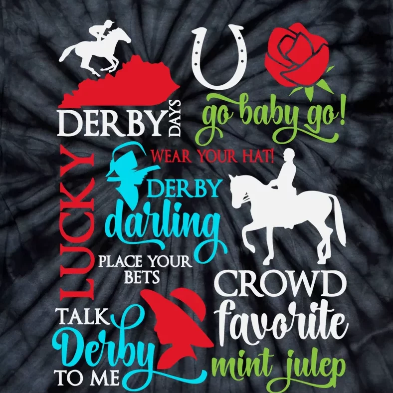 Lucky Derby Darling Horse Race Horsing Tie-Dye T-Shirt