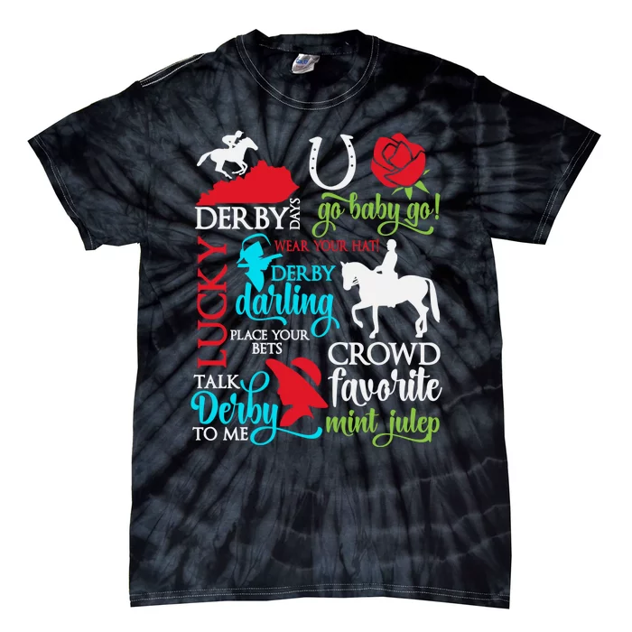 Lucky Derby Darling Horse Race Horsing Tie-Dye T-Shirt