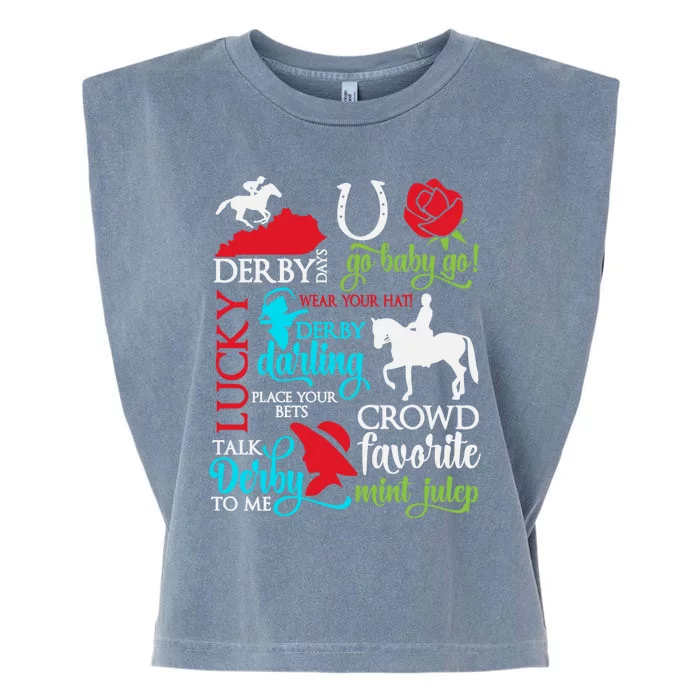 Lucky Derby Darling Horse Race Horsing Garment-Dyed Women's Muscle Tee