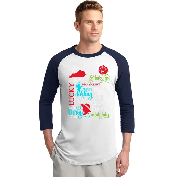 Lucky Derby Darling Horse Race Horsing Baseball Sleeve Shirt