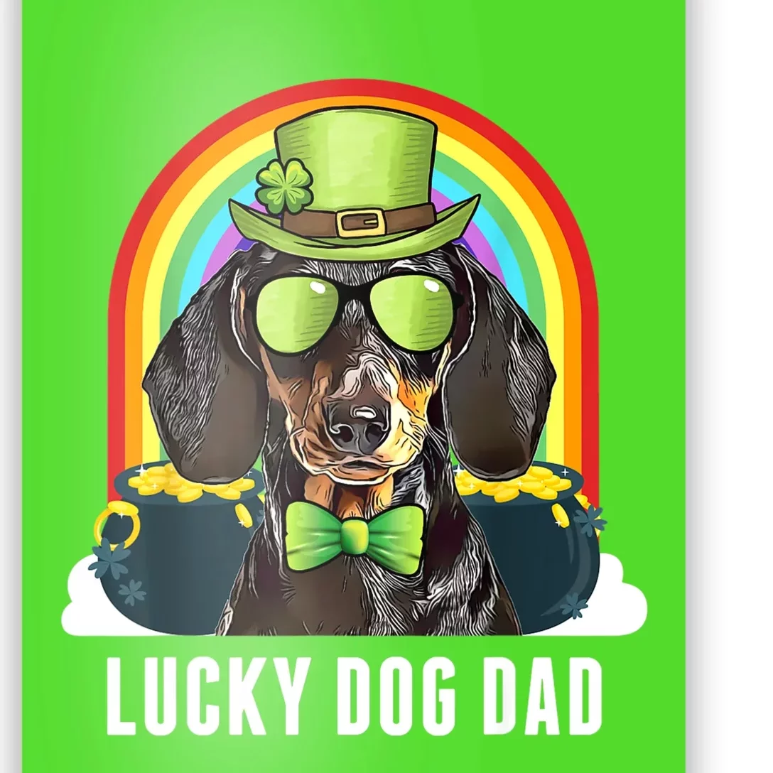 Lucky Dachshund Dog Dad St Patricks Day Poster