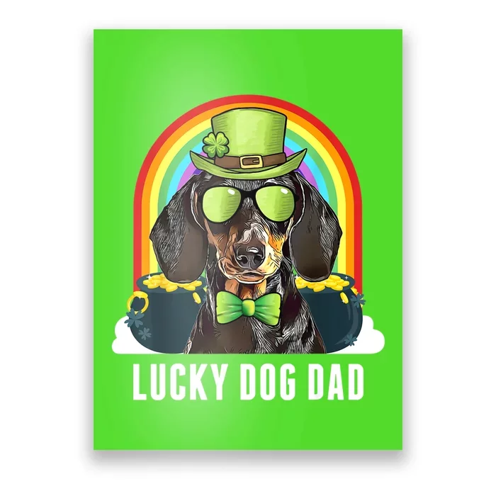 Lucky Dachshund Dog Dad St Patricks Day Poster