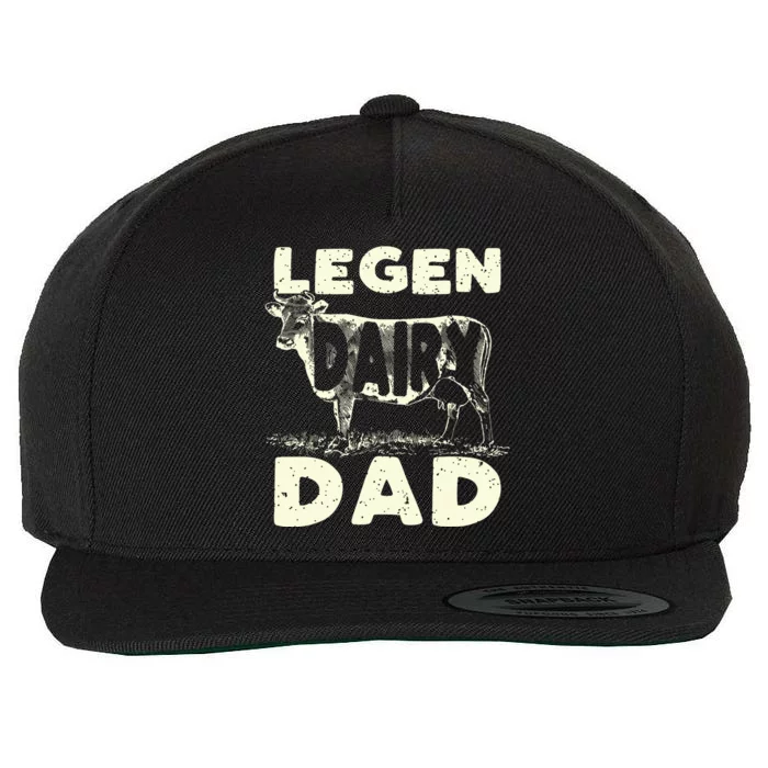 Legen Dairy Dad Cow Farmer Fathers Day For Men Wool Snapback Cap