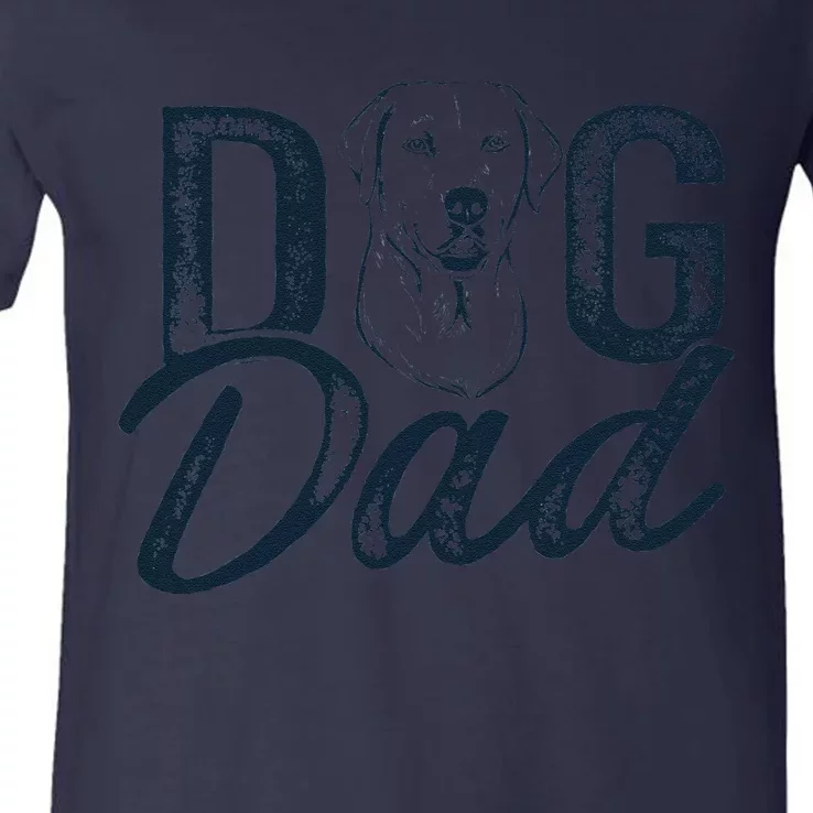 Labrador Dog Dad Lab Retriever V-Neck T-Shirt