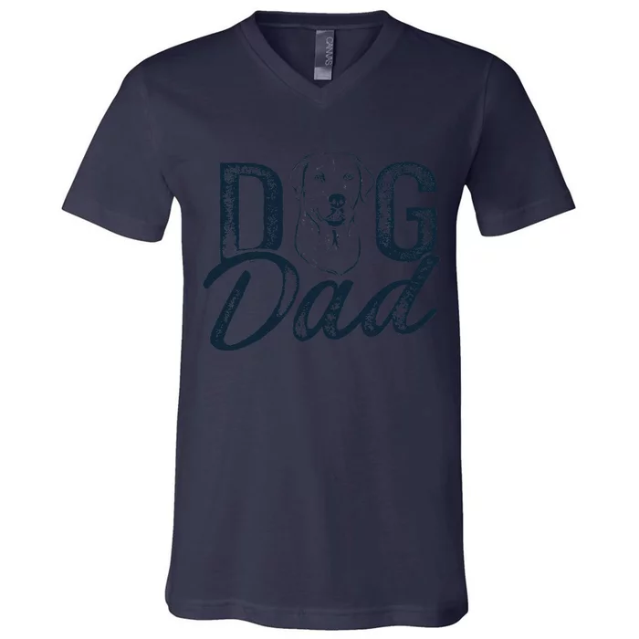 Labrador Dog Dad Lab Retriever V-Neck T-Shirt