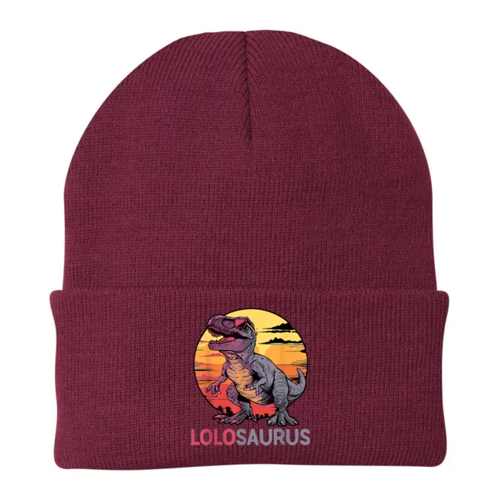 Lolosaurus Dino Dinosaur Lolosaurus Trex Funny Trex Knit Cap Winter Beanie