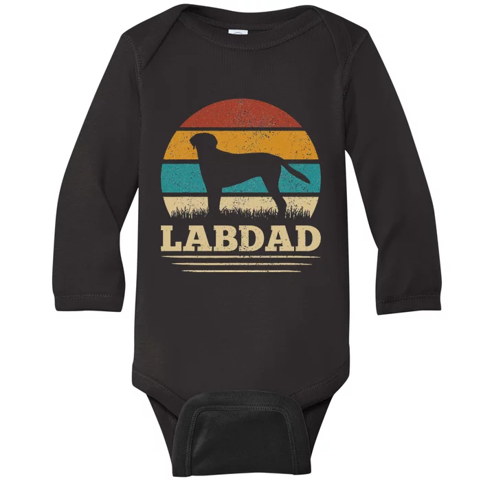 Lab Dad Dog Lovers Labrador Retriever Lab Owner Labrador Baby Long Sleeve Bodysuit