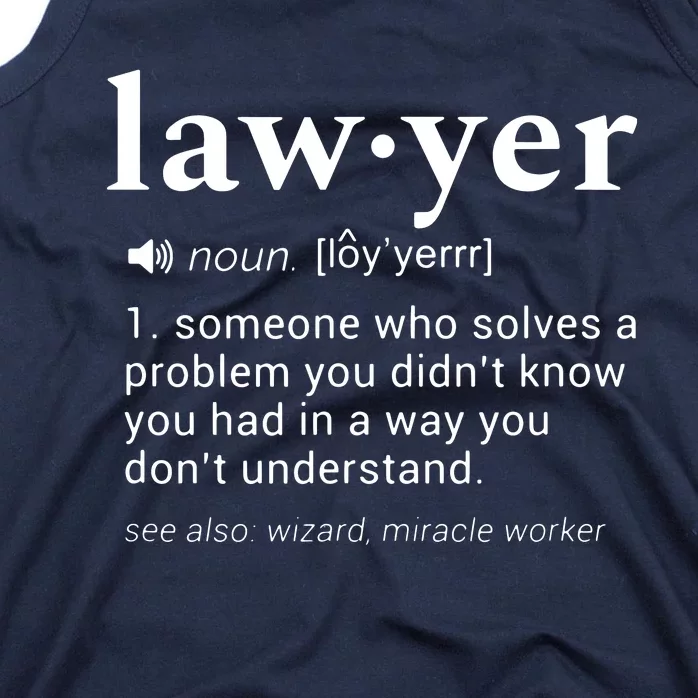 Lawyer Dictionary Definition Funny Gag Design For Lawyers Tank Top