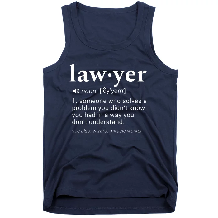 Lawyer Dictionary Definition Funny Gag Design For Lawyers Tank Top