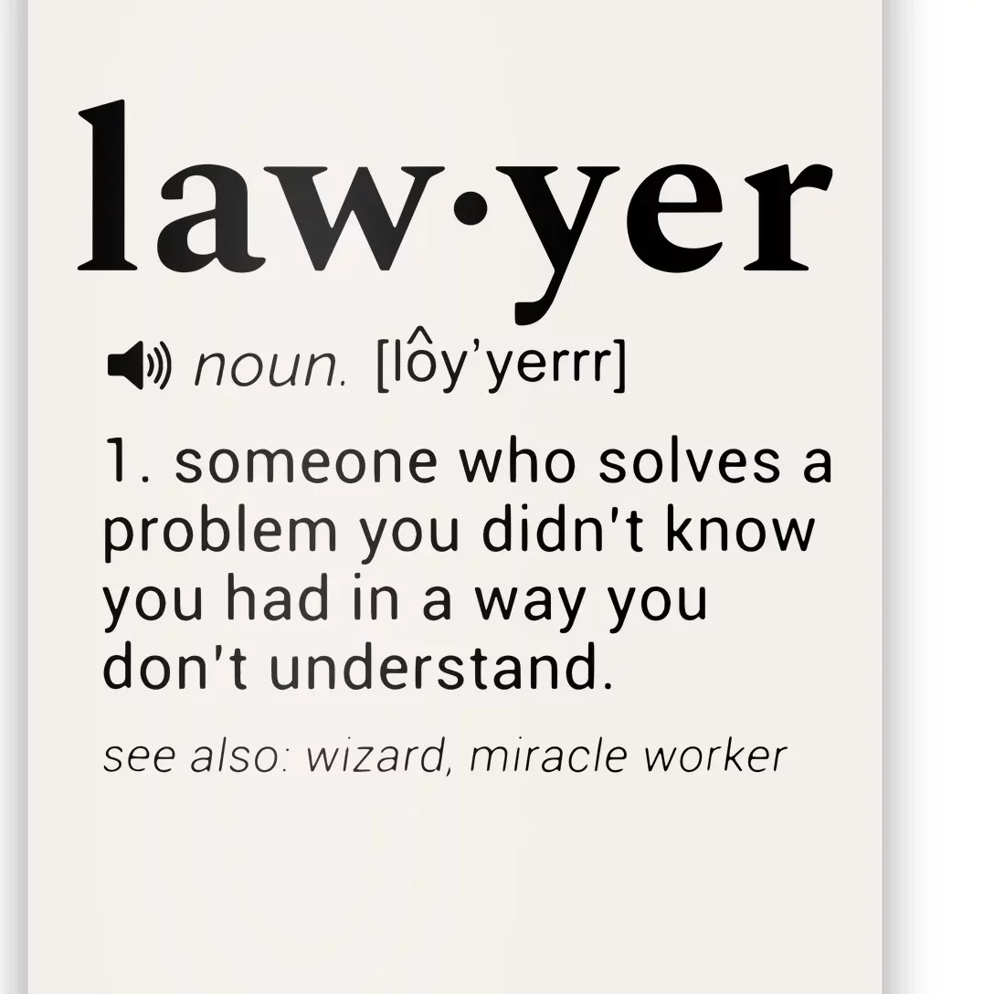 Lawyer Dictionary Definition Funny Gag Design For Lawyers Poster