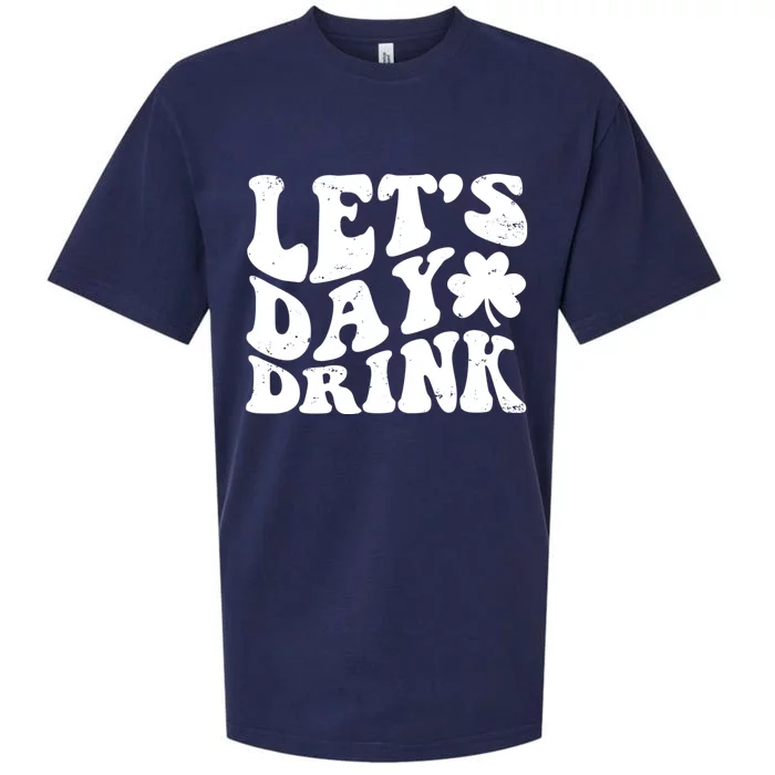 Let's Day Drink Funny Cute St Patricks Day Drinking Beer Sueded Cloud Jersey T-Shirt