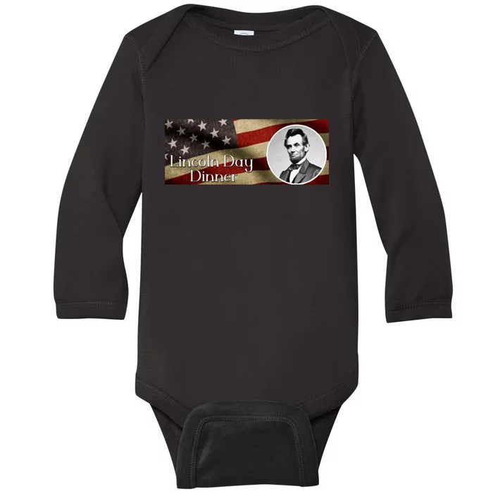 Lincon Day Dinner Baby Long Sleeve Bodysuit